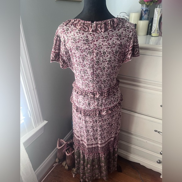 Faherty Bonita Block Print Midi Dress Apple
Baum Red Flutter Sleeves M - Picture 10 of 12